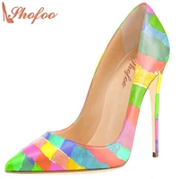 sexy rainbow shoes kim kardashian pumps high heels clogs so kate wedding party dress women shoes large size 4 16 shofoo only