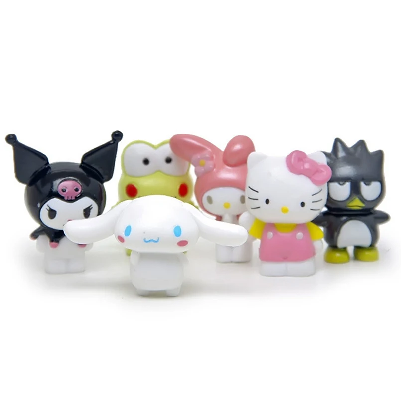 6 шт./компл. Kawaii Baby KT Cat Детские игрушки на день рождения Рождественский подарок мультфильм DIY Хелло Китти кукла модель фигурки