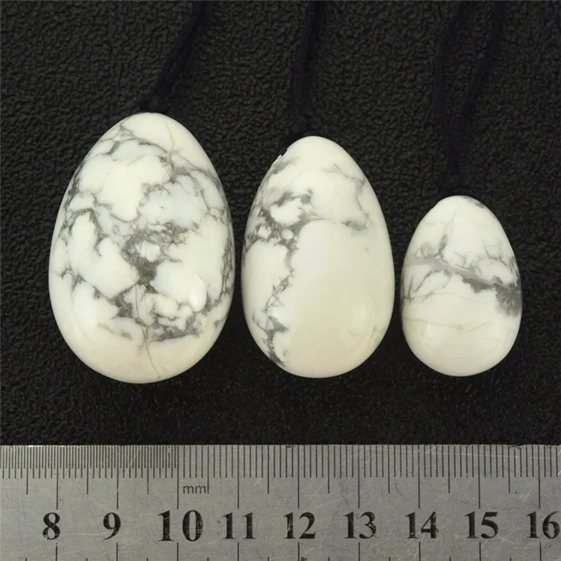 Natural White Howlite Yoni Egg Set Drilled Kegel Exercise Pelvic Floor Muscles Vaginal Tighten BallMassage Relaxation |