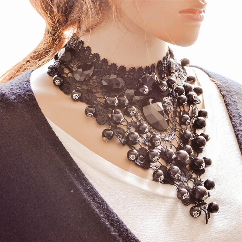 Женское ожерелье с подвеской яркое ювелирное изделие черного цвета ожерелья