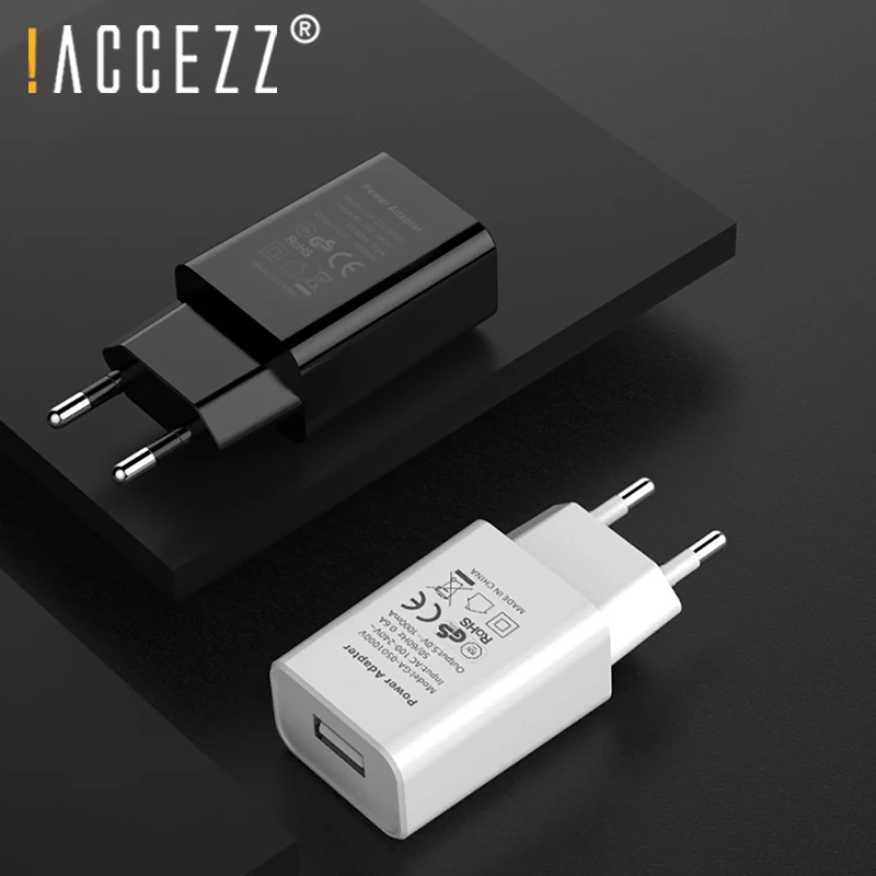 ! ACCEZZ USB зарядное устройство 5V 1A EU адаптер для iPhone X 8 7 вилка iPad настенное Samsung S9 Xiaomi