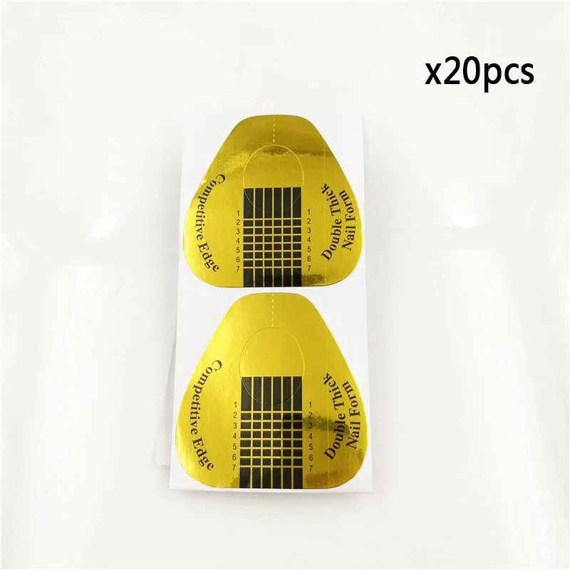 20pcsM23406 MEET ACROSS100pc акриловые формы для ногтей, кривой лак, гель, французский стильный наконечник, наклейка для наращивания ногтей, лоток для бумаги, направляющая Форма для ногтей - Цвет: 20pcsM23406
