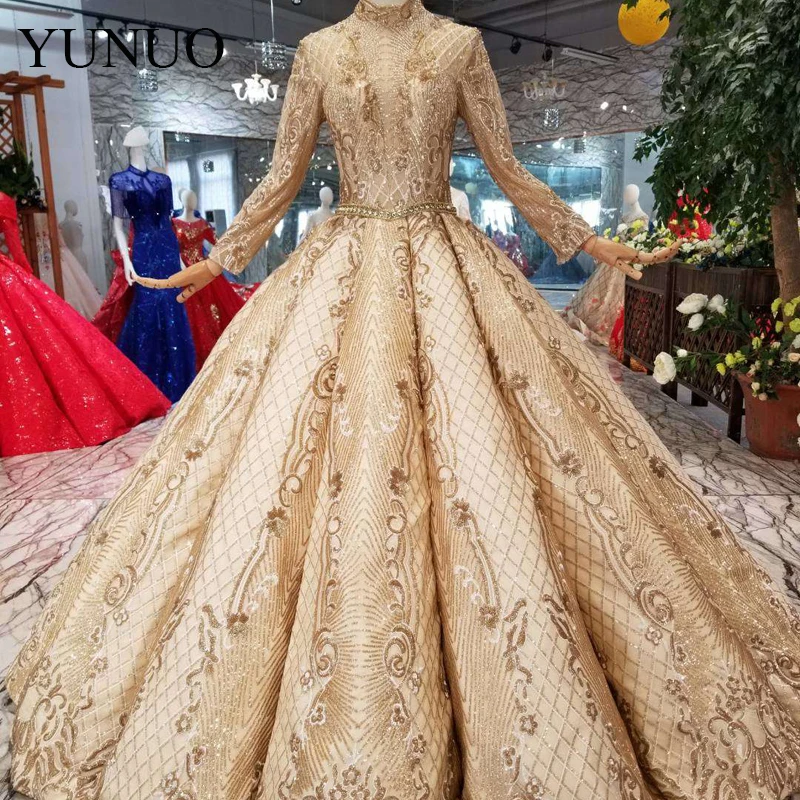 Роскошное Свадебное платье YuNuo 2019 Королевского качества элегантное женское с