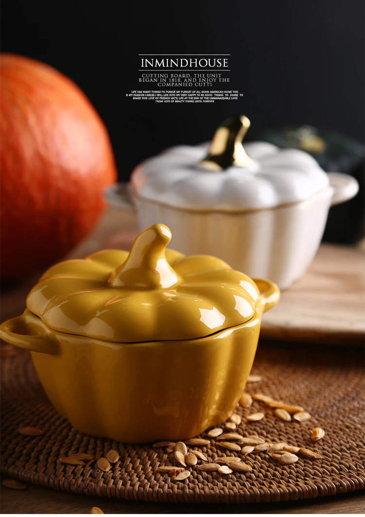 Креативный керамический горшок с крышкой тушенка для выпечки и миска мультяшная