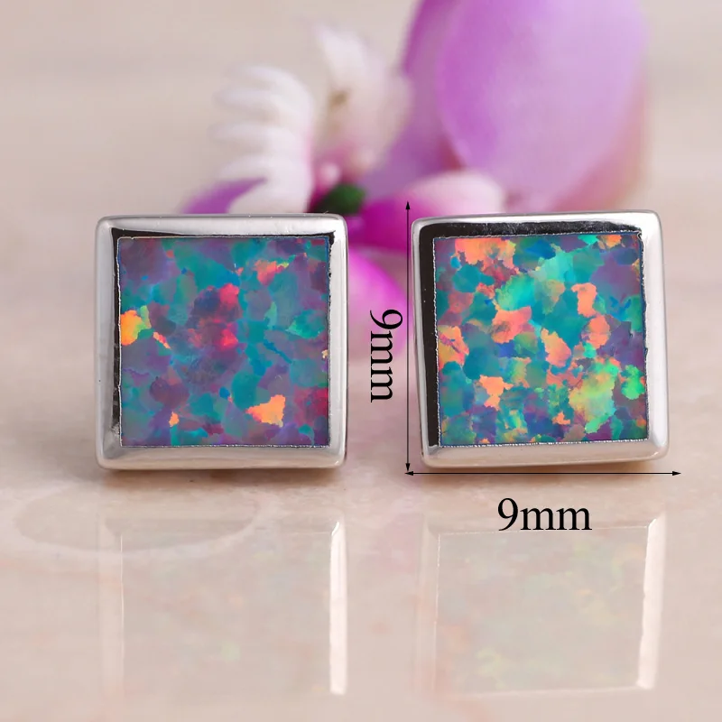 Rolilason стильный квадратный Стиль оранжевый и зеленый огненный опал подарок на