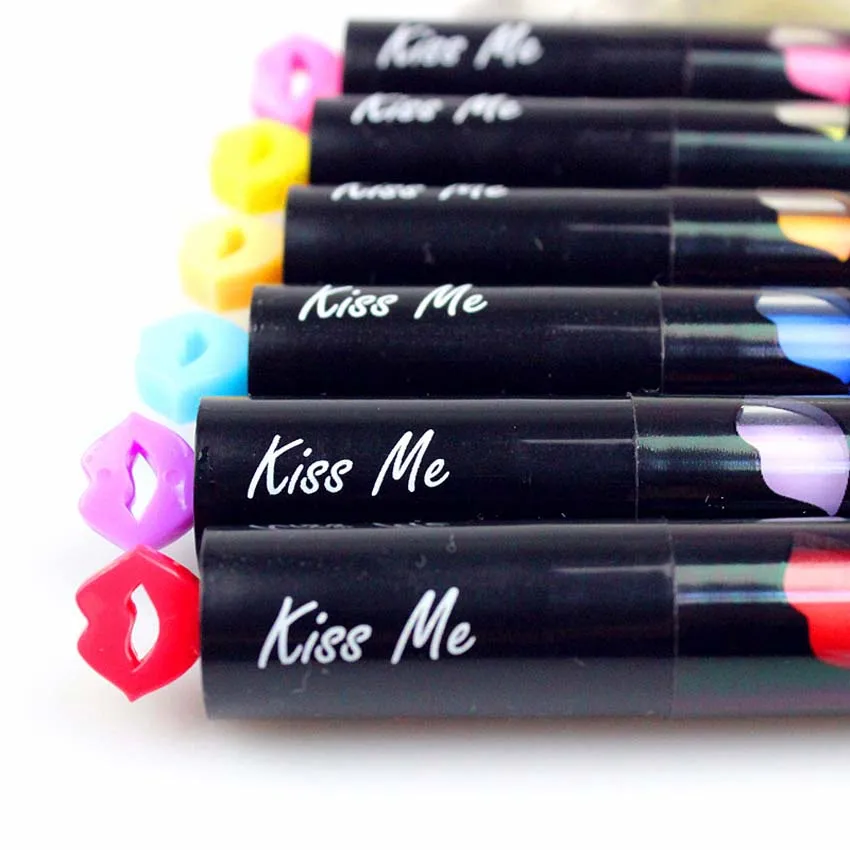 4 шт. мини карандаш для губ ручка хайлайтер Kiss me игрушечная печать маркер книг