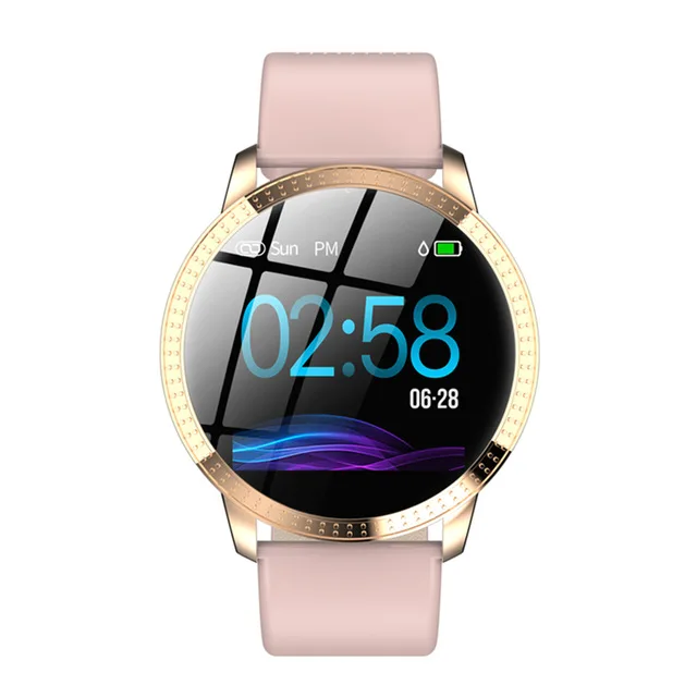 pink Женские Смарт-часы для фитнеса, для женщин, IP67, водонепроницаемые, спортивные, для Iphone, Smartwatch, для бега, Reloj, пульсометр, кровяное давление - Цвет: pink
