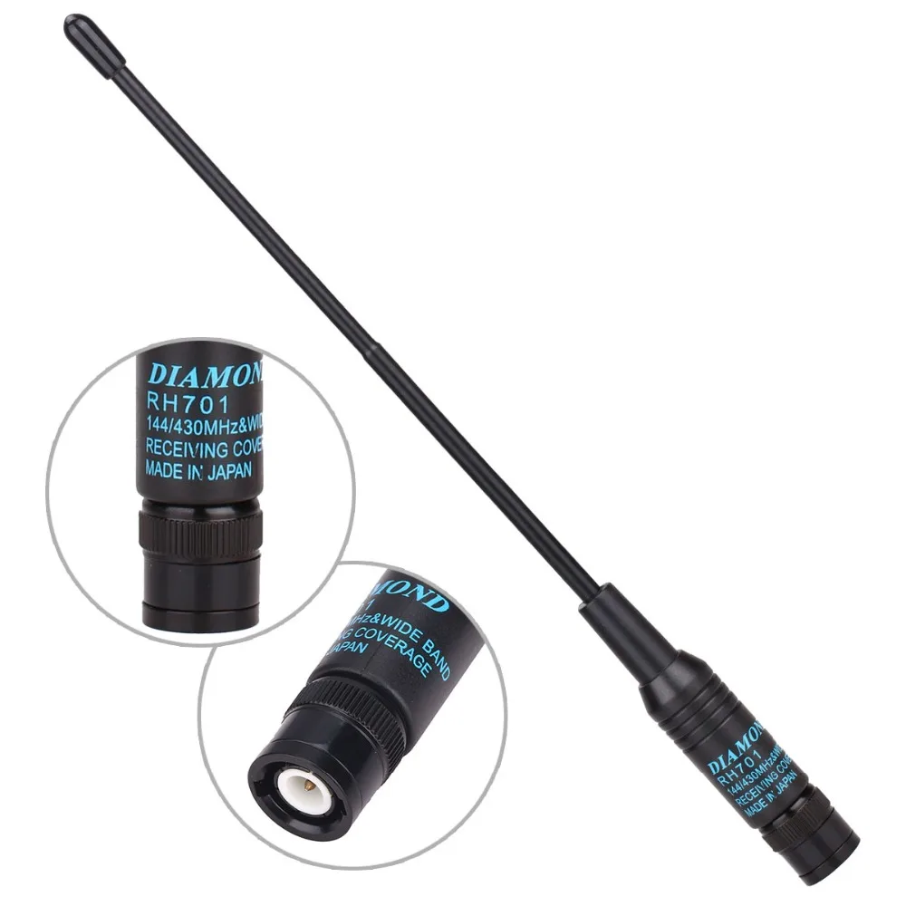 Алмазный RH-701 BNC Двухдиапазонный УКВ/VHF 144/430 МГц антенна для ICOM TYT рация WOUXUN Любительское радио, Си-Би радиосвязь двухстороннее радио