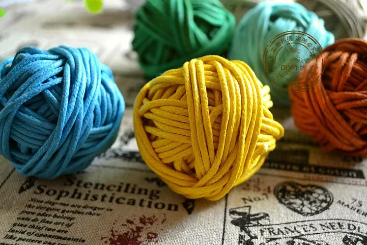 12color/lot Waxed Cotton Cord 2mm x120m coated thong Jewellery Making String Thread beading cord leather craft free shipping HOT | Дом и сад