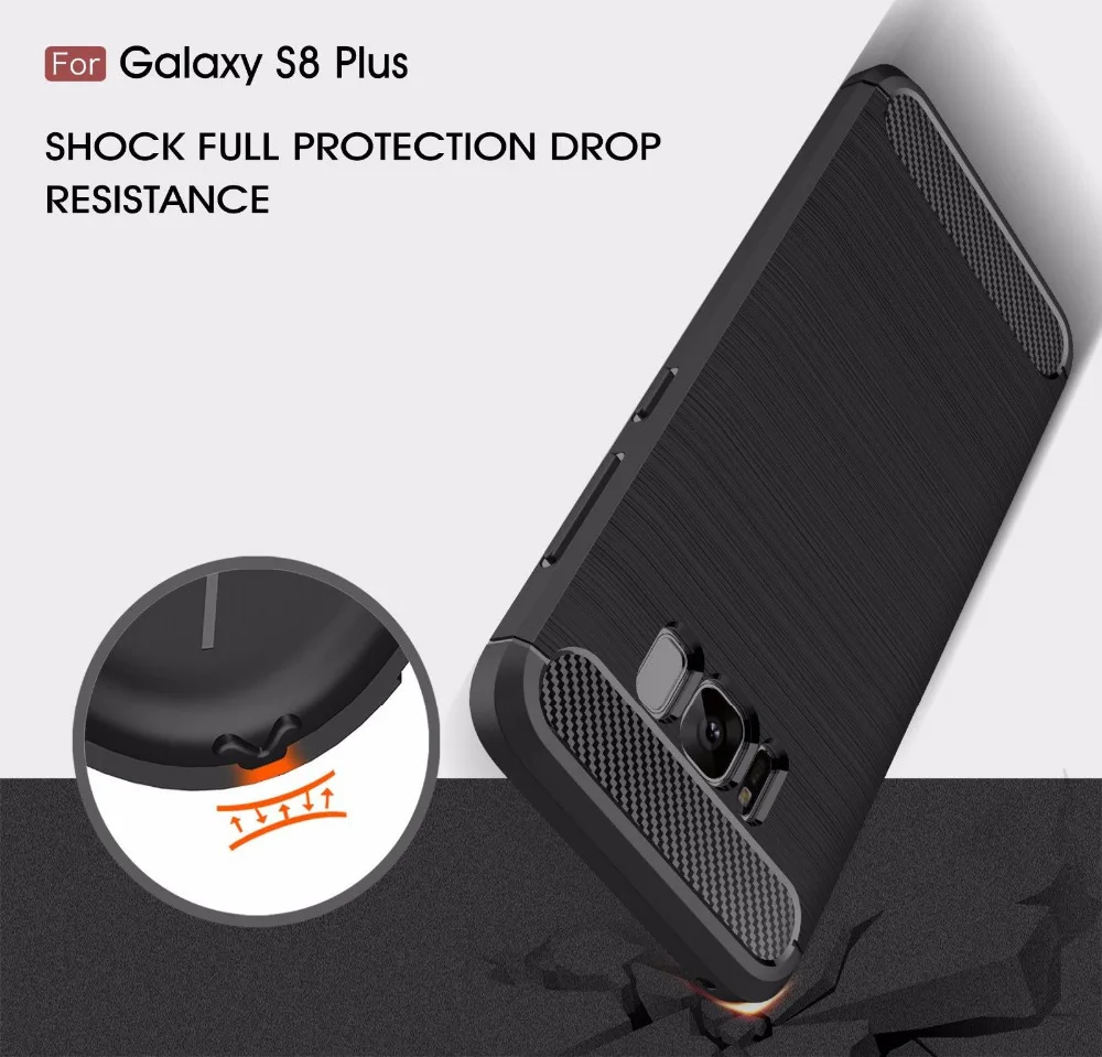Fcoque Cover For Samsung S8 S8Plus Back Case Silicone Carbon Fiber Brushed TPU Mobile Phone Galaxy S6 S6Edge |