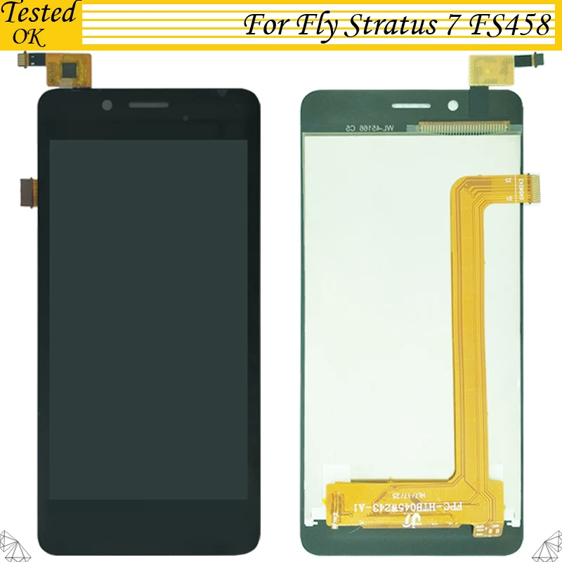 Для FLY FS458 Stratus 7 FS 458 сенсорный экран с ЖК-дисплея в сборе черный дигитайзер