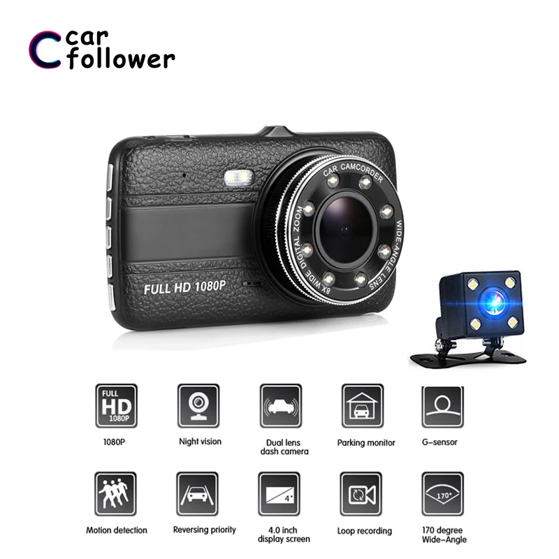 4 дюймовый Full HD 1080P Автомобильный видеорегистратор с IPS экраном автомобильная