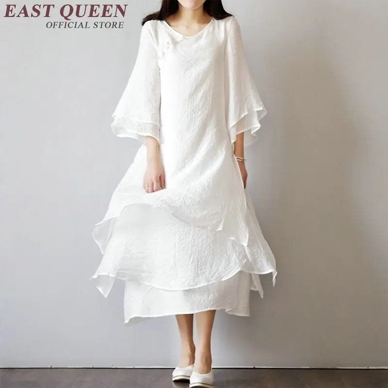 

Linen dresses summer 2018 summer white linen dress chinese ancient costume AA2522 Y