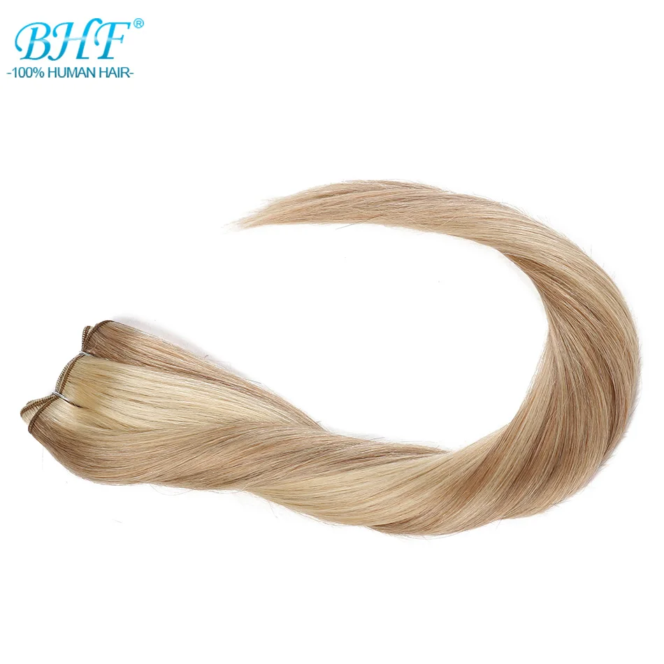 P18/613 # Bhf прямые человеческие волосы Remy из натуральных волнистых волос для наращивания 1" до 24" Быстрая - Цвет: P18/613 #
