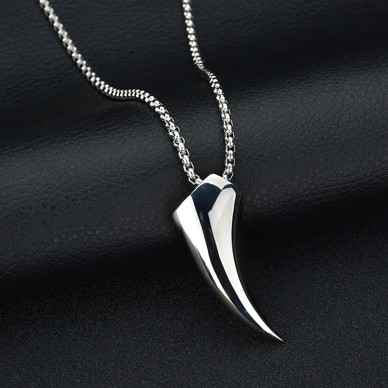Stainless Steel ox Horn Pendant Necklace Men womens long Hiphop/Rock Style Charm jewelry | Украшения и аксессуары
