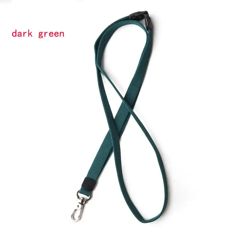 dark green 50 шт. рабочий футляр для удостоверения личности значок шнурок металлическая пряжка подвеска шнур 1 см ширина пряжка безопасности значок аксессуар шнур - Цвет: dark green