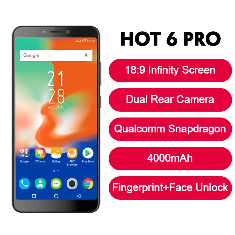 Infinix HOT 6PRO смартфон Двойная Задняя камера 6 0 "экран сотовый телефон Android 8