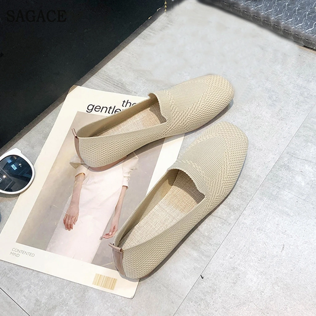 Туфли женские сетчатые без застежки мягкие дышащие лоферы Повседневная Уличная