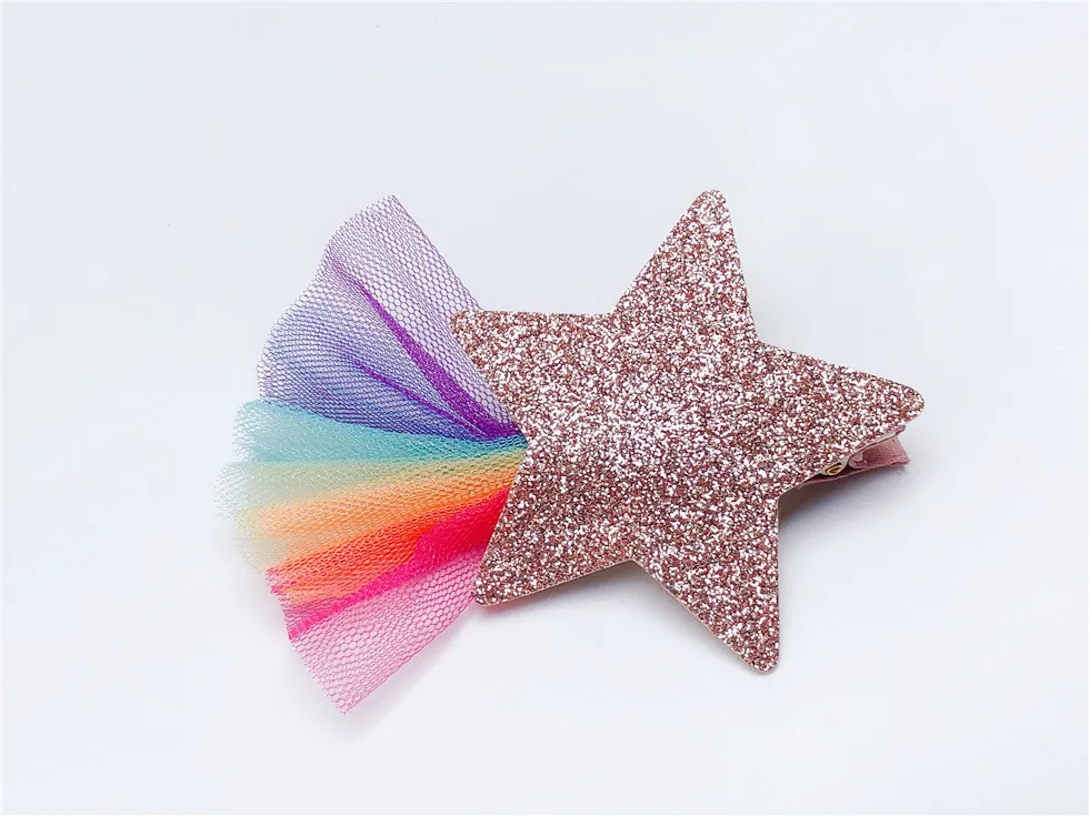 Розничная продажа 1 шт. модные милые блестящие заколки со звездами однотонные