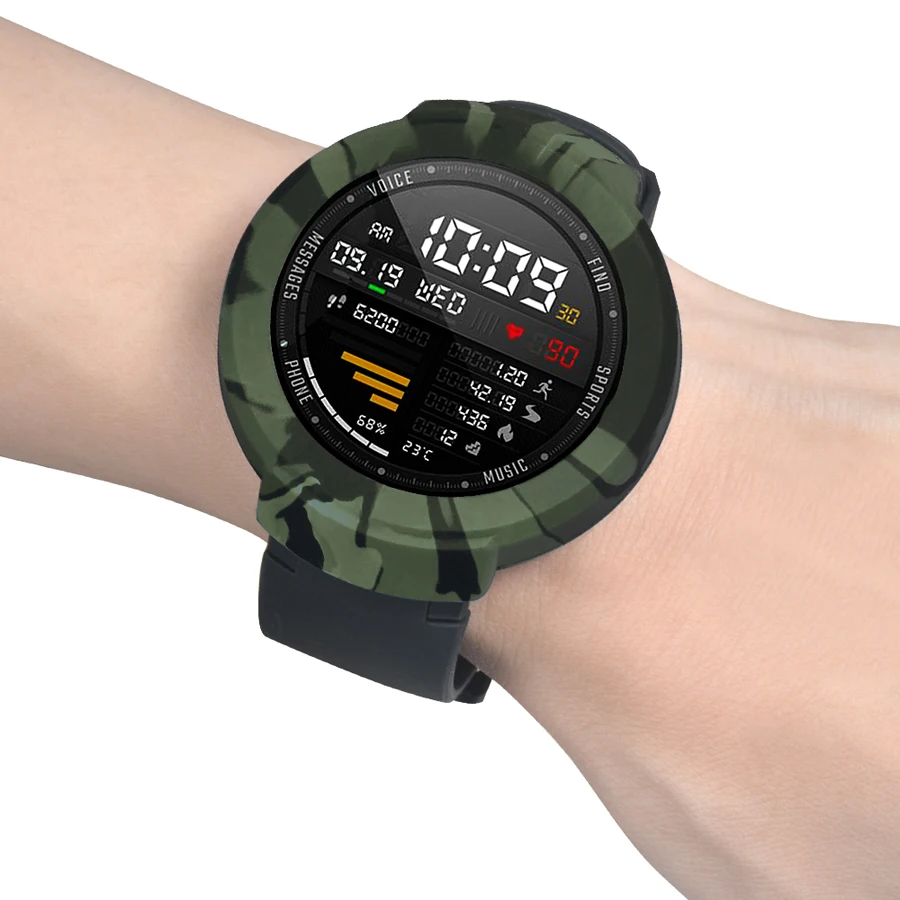 Камуфляжный мягкий силиконовый защитный чехол для Amazfit Verge сменный полный Чехол