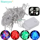 1 шт., 10 м, 100 светодиодов, 220 В переменного тока, светодиодный в, светодиодная Праздничная гирсветильник Рождества, фестивавечерние, Сказочная красочная Светодиодная лента, светящаяся лента