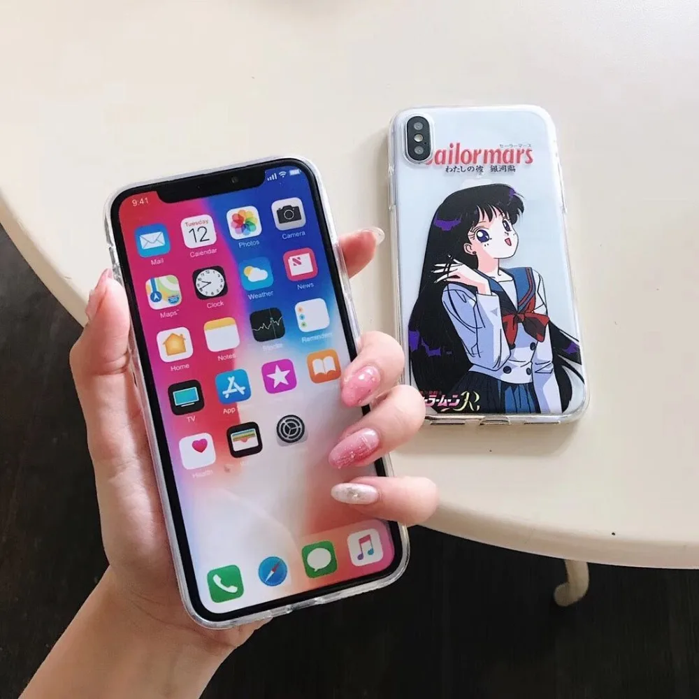 Hazy beauty For iPhone X XS Max XR Case Transparent Cartoon Girl Pattern Phone Tpu Cases iphone 6S 7 8 plus Back Cover |