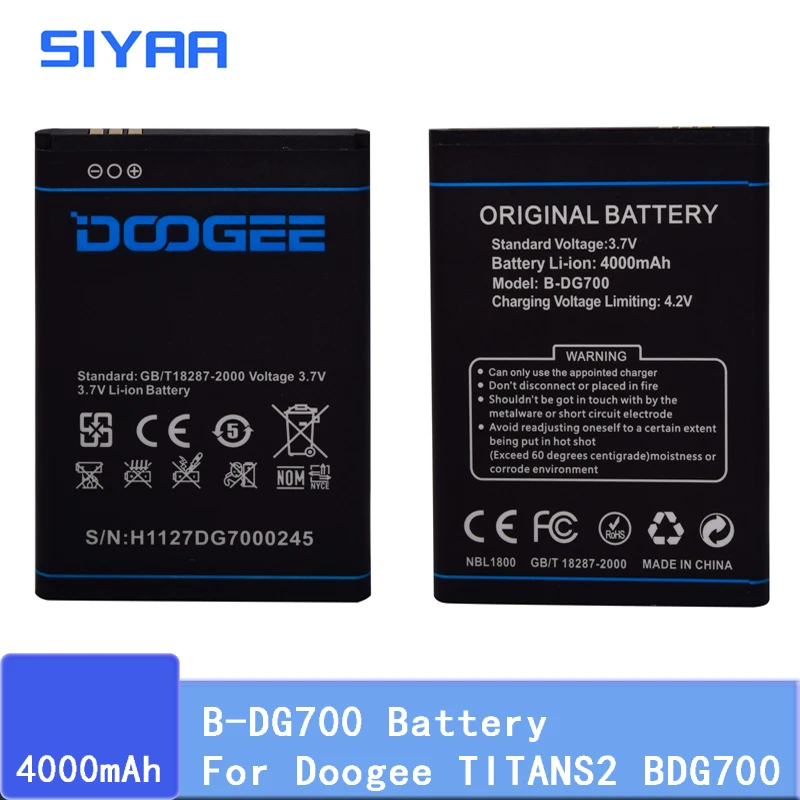 SIYAA B-DG700 Аккумулятор Для Doogee TITANS2 BDG700 Высокая емкость 4000 мАч Напряжение 3,7 в сменные батареи