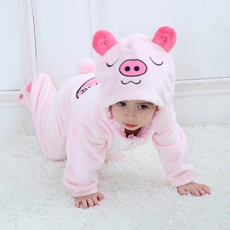 Детские розовые пижамы PigKigurumi комбинезоны для новорожденных комбинезон с