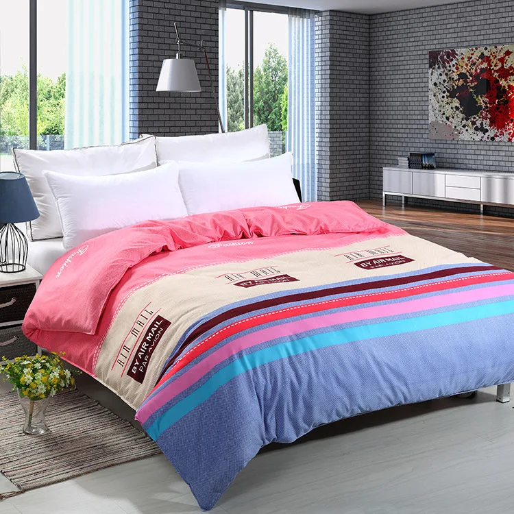 Комплект постельного белья одеяло в полоску любовь/Жираф размер King Size