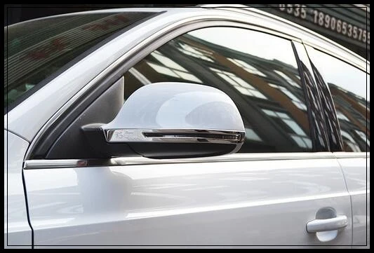 Higher star stainless steel 2pcs car mirror protective bar rearview decoratiove bright trim for Audi Q3 2012-2016 | Автомобили и