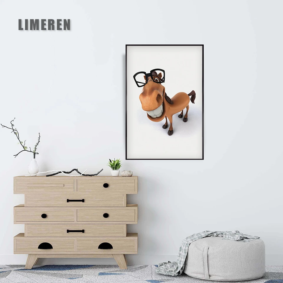 Настенная картина на холсте с собакой жирафом|Рисование и каллиграфия| |