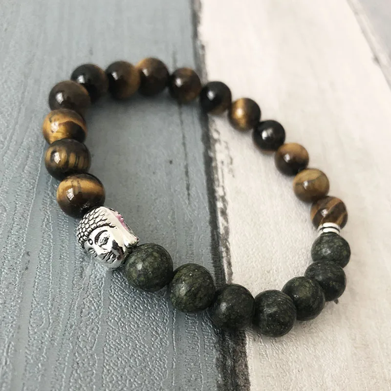 Йога Tigers' Eye Energy браслеты мужские Будда буддийский браслет для медитации тигровый глаз бисером Мала браслет на запястье