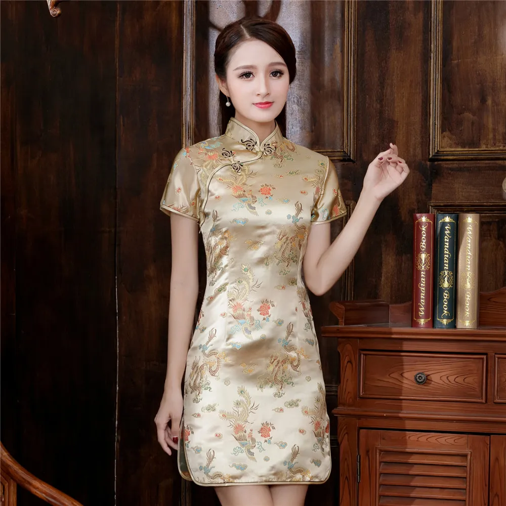 3XL 4XL 5XL 6XL в китайском стиле Ципао Чонсам для женщин Атлас Vestidos Винтаж Невеста