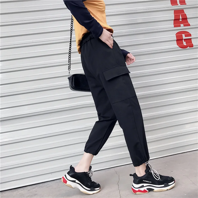 baggy pants women summer 2019 fashionable harem streetwear sweatpants trousers packet letter black lady punk tumblr pantalones | Женская