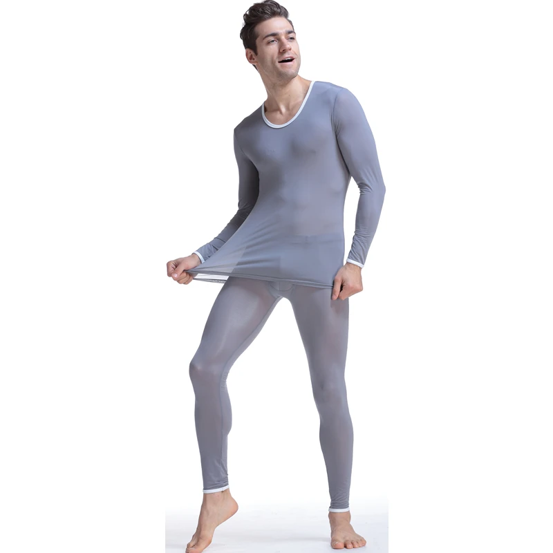 New Aibc men's underwear home viscose long johns tight sexy underwear fashion high-elastic long johns set