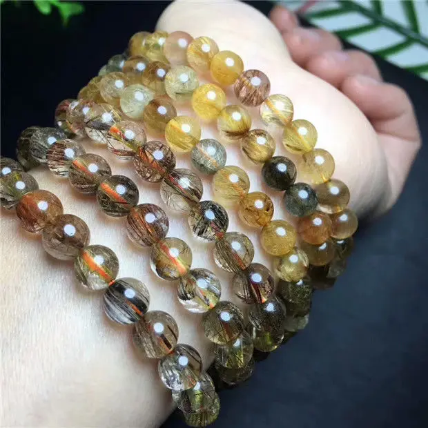 Бесплатная доставка 3 ряда натуральные волосы рутилированный кварцевый кристалл