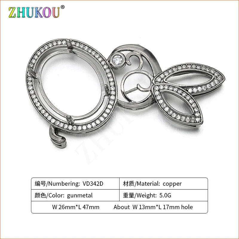 

26*47mm Handmade Brass Cubic Zirconia Rabbit Shape Charms Pendants for Diy Jewelry Findings, Mixed Color Model: VD342