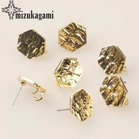 zinc alloy golden metal geometric hexagon base earrings connectors linkers 6pcslot for diy earrings jewelry accessories