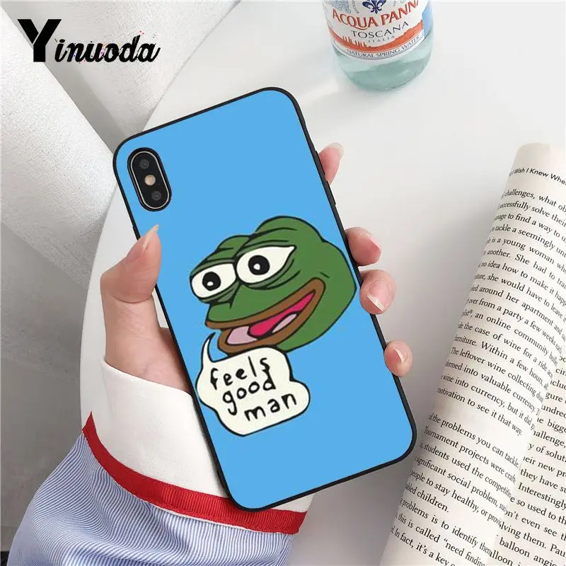 Yinuoda интернет Meme Smug Frog Pepe TPU Мягкий силиконовый черный чехол для телефона iPhone 6S 6plus