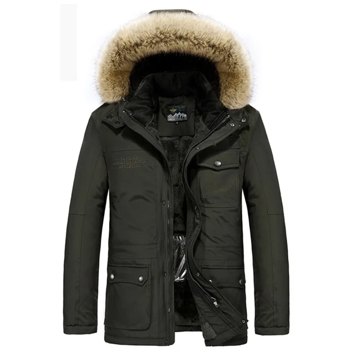 Army Green Зимняя мужская куртка Afs Jeep Parkas, пальто с капюшоном, Толстая теплая флисовая куртка, умная теплая куртка с регулируемой температурой для мужчин - Цвет: Army Green