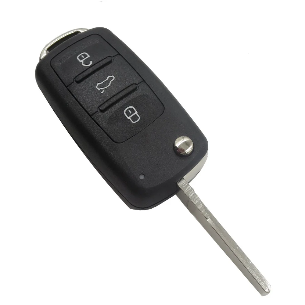 OkeyTech 5K0837202AD 3-кнопочный складной дистанционный ключ с чипом ID48 433 МГц для VW Volkswagen