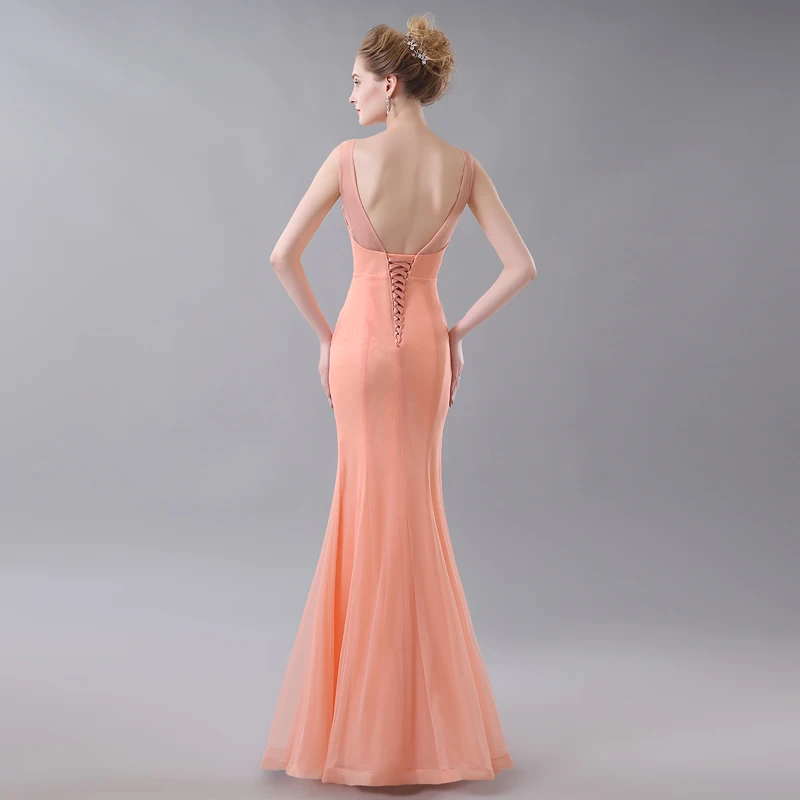 Пром Платья для выпускного Коралл Русалка вечеринок Кружева аппликации из