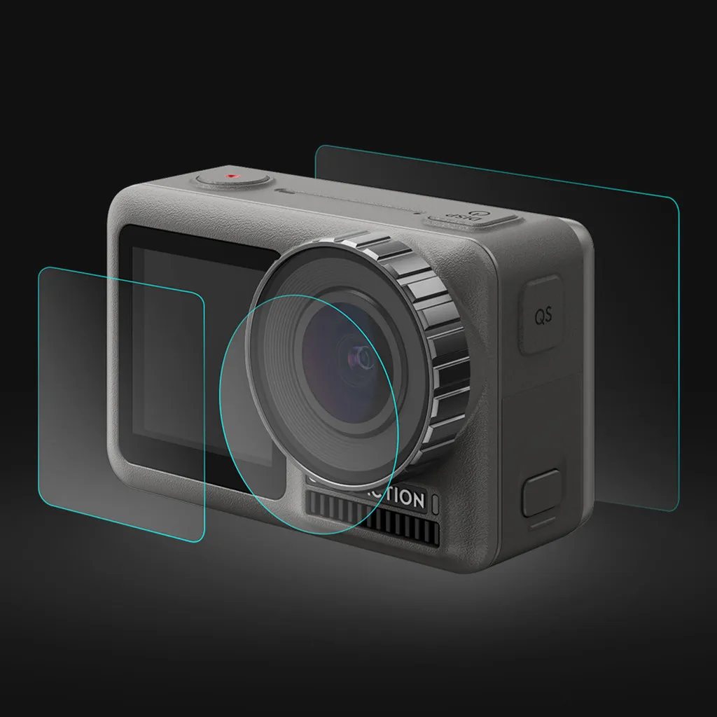 2 комплекта для DJI OSMO Action camera закаленное прозрачное ПЭТ пленка двойной экран+ защита объектива для DJI Osmo аксессуары для экшн-камеры L0529