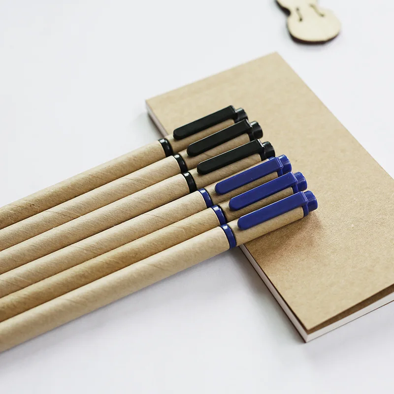Японский Muji Стиль kraft Бумага окружающей среды гелевая ручка черно синие чернила