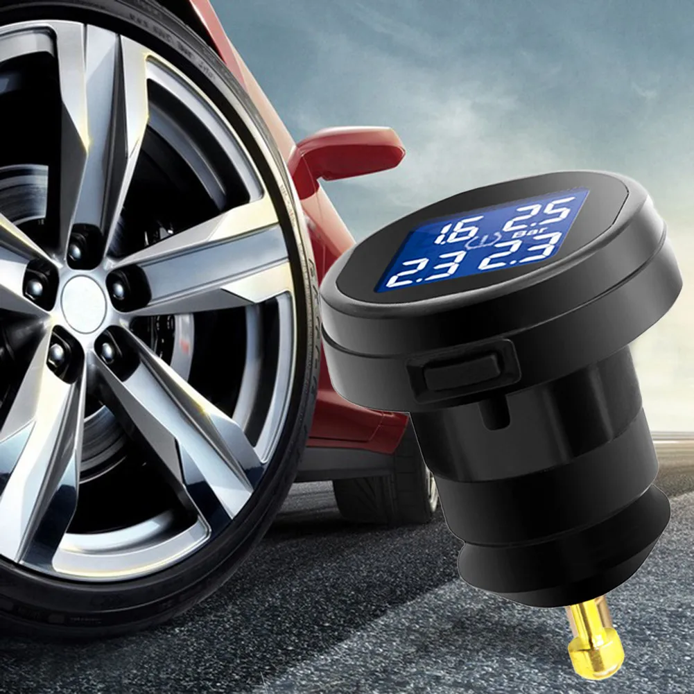 Автомобильный датчик TS61 TPMS прикуриватель автомобильный монитор давления в шинах Внешний ЖК-дисплей 4 беспроводной датчик мониторинга шин