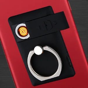 Держатель телефона Вольфрам Turbo USB легче для сигарет Elitric легче телефон стенд Universal Mobile - Цвет: black