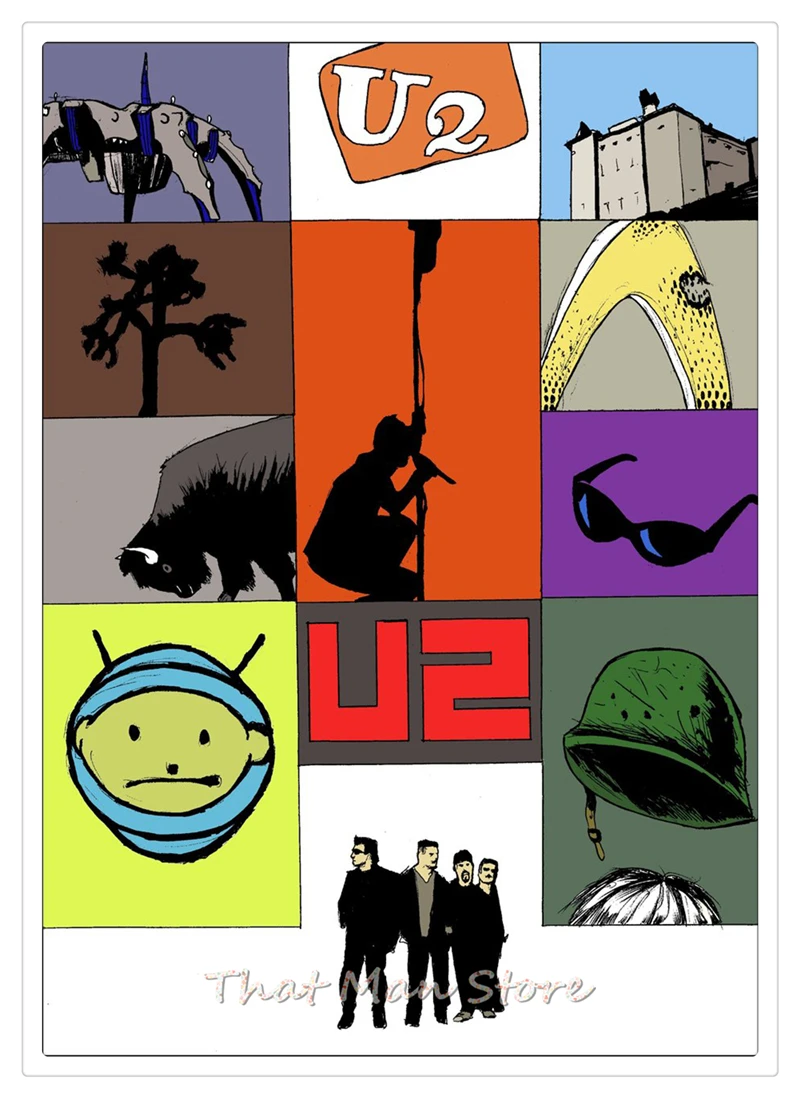 U2 плакат Clear Image стены наклейки украшения дома хорошее качество печать белый плакат на крафт-бумаге Home art бренд