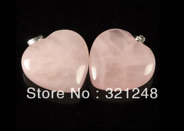 

Free shopping new diy 2PCS natural rose chalcedony jades stone heart pendant 25mm charms accessories findings GE4682