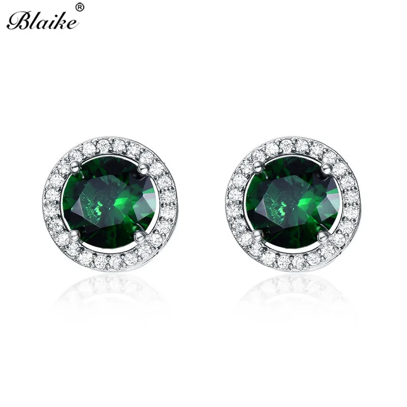 Женские круглые серьги гвоздики Blaike фиолетовые/синие/красные/зеленые