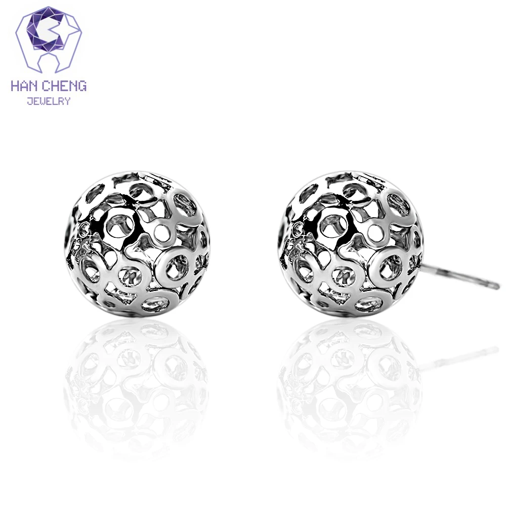 Женские серьги-пусеты HanCheng с серебряным покрытием из фианита AAA камень